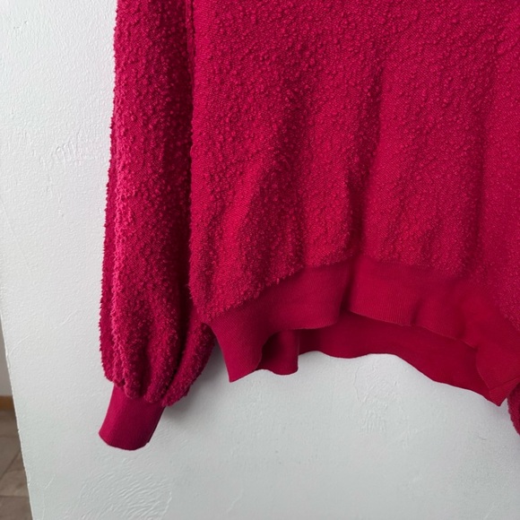 Free People red long balloon sleeve v neck top Size XS - Picture 3 of 6